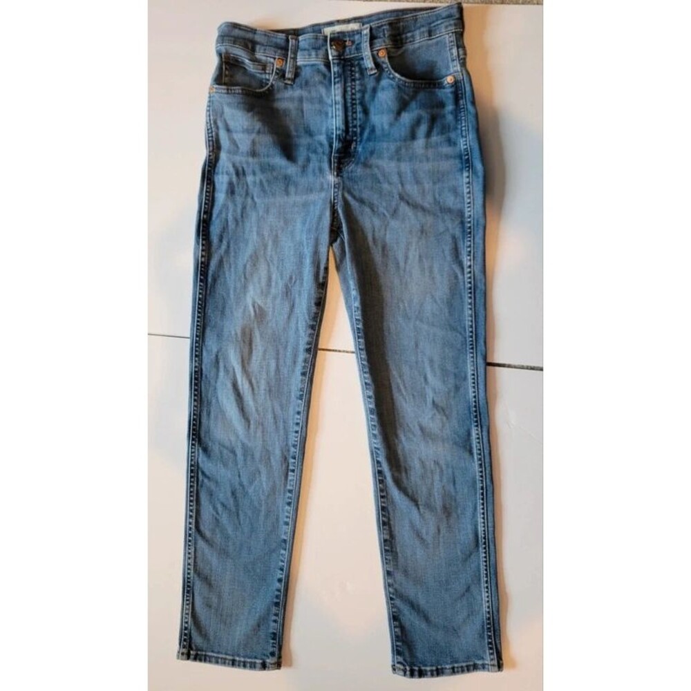Madewell Stovepipe Jeans Slim Straight High Rise Blue Denim Size 27